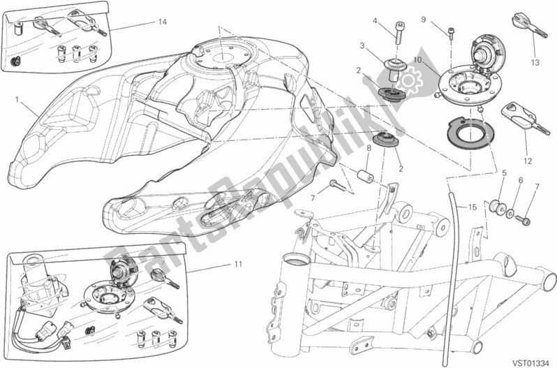 Todas las partes para Depósito De Combustible de Ducati Multistrada 1200 ABS 2014